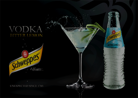 Animated Schweppes advertising panel by Flashpoints
